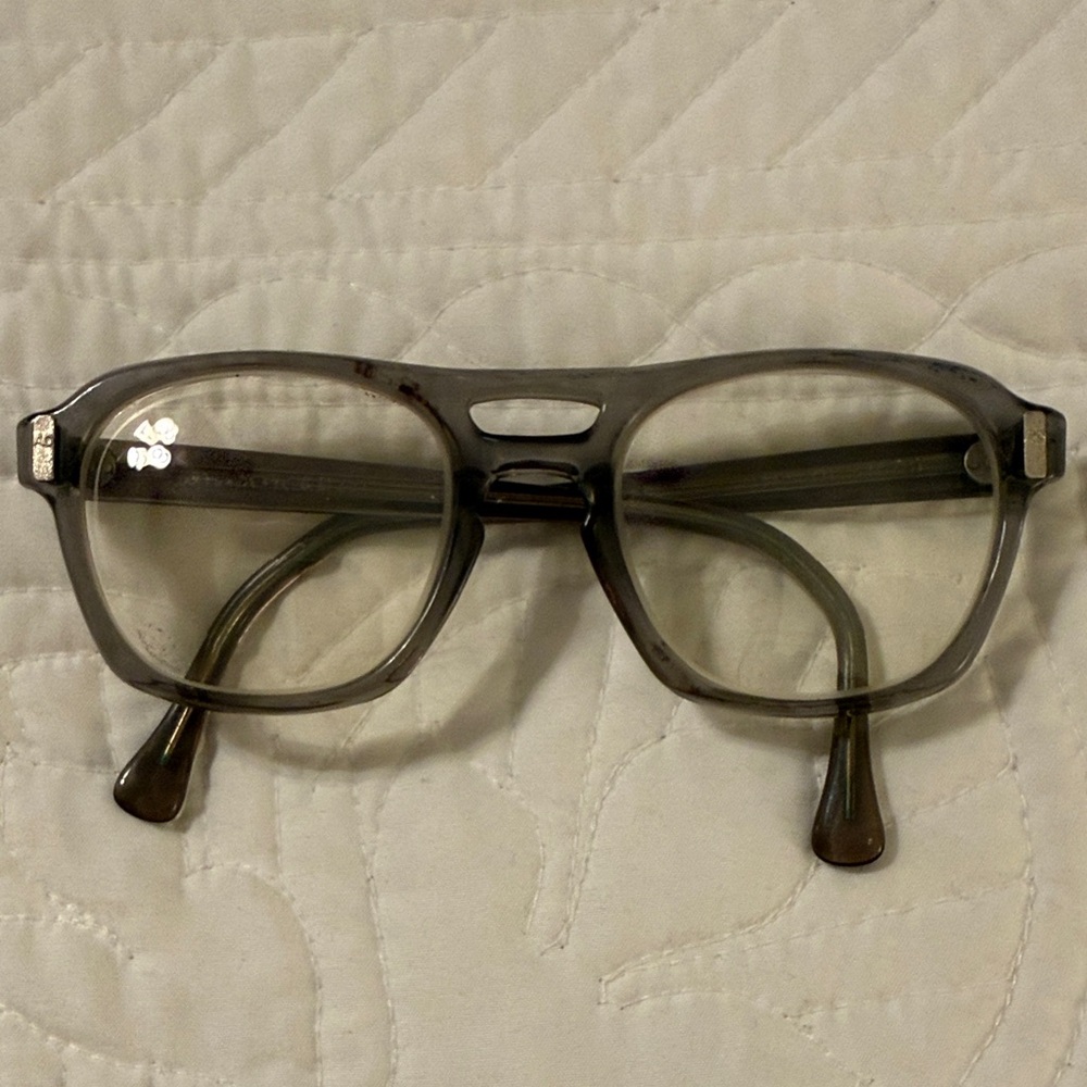 Vintage American Optical AO Flexi-Fit Z87 Safety Glasses 1950s 60s Gray Acetate